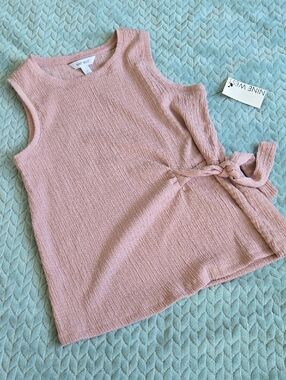 Nine West Dusty Rose Sleeveless Side-Tie Tank